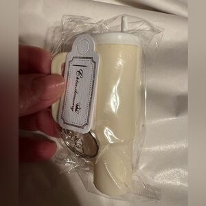 White Tumbler Keychain